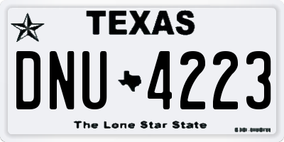 TX license plate DNU4223