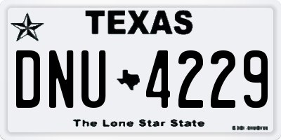 TX license plate DNU4229
