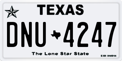 TX license plate DNU4247