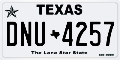 TX license plate DNU4257