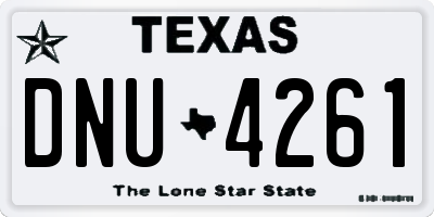 TX license plate DNU4261
