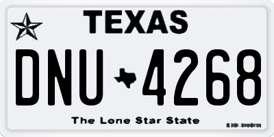 TX license plate DNU4268