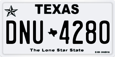 TX license plate DNU4280