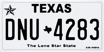 TX license plate DNU4283