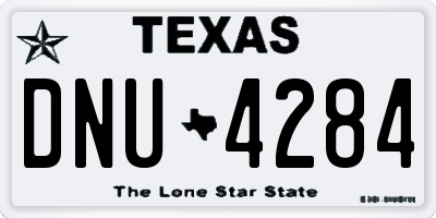 TX license plate DNU4284