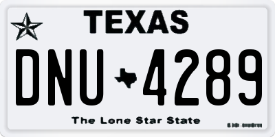 TX license plate DNU4289