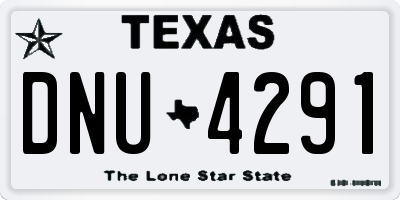 TX license plate DNU4291