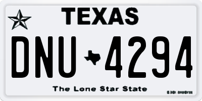 TX license plate DNU4294