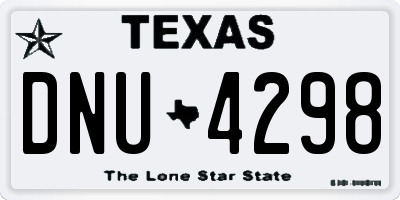 TX license plate DNU4298