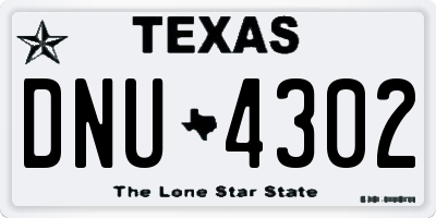 TX license plate DNU4302