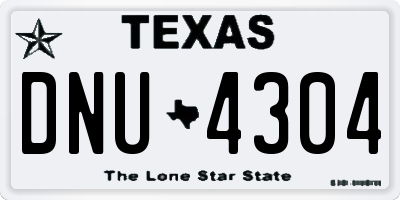 TX license plate DNU4304