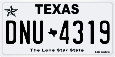 TX license plate DNU4319