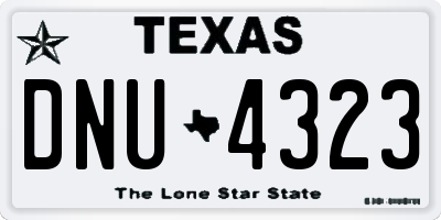 TX license plate DNU4323