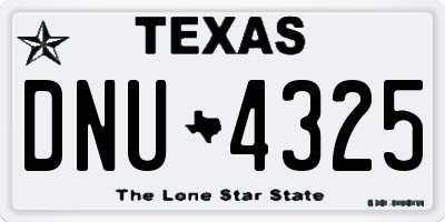 TX license plate DNU4325