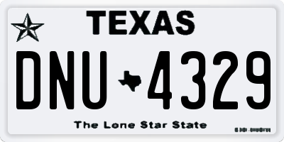 TX license plate DNU4329