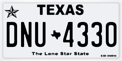 TX license plate DNU4330