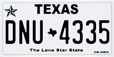 TX license plate DNU4335