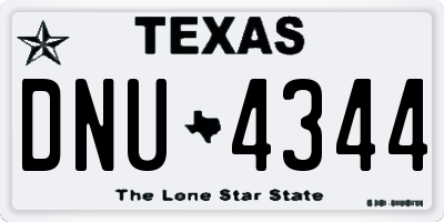 TX license plate DNU4344
