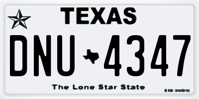 TX license plate DNU4347