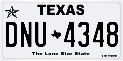 TX license plate DNU4348