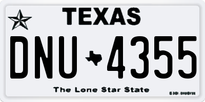 TX license plate DNU4355