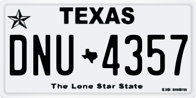 TX license plate DNU4357