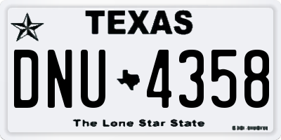 TX license plate DNU4358