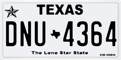 TX license plate DNU4364