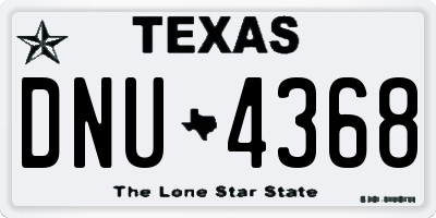TX license plate DNU4368