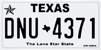 TX license plate DNU4371