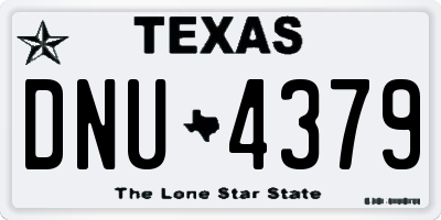 TX license plate DNU4379