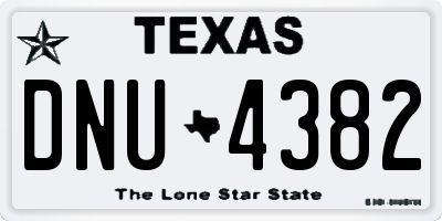 TX license plate DNU4382