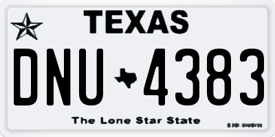 TX license plate DNU4383