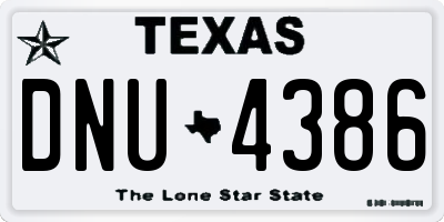 TX license plate DNU4386