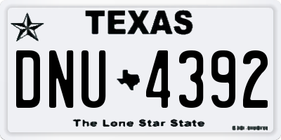TX license plate DNU4392