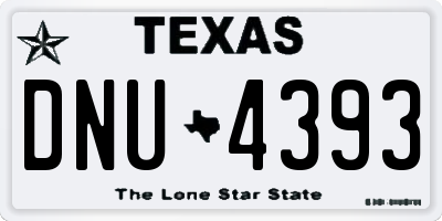 TX license plate DNU4393