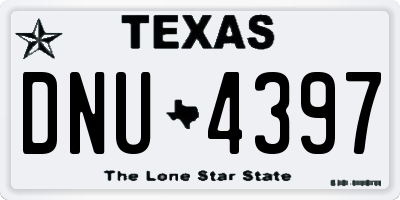 TX license plate DNU4397