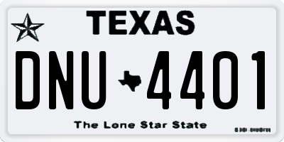 TX license plate DNU4401
