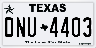TX license plate DNU4403