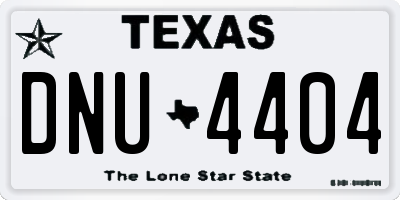 TX license plate DNU4404