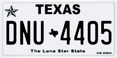 TX license plate DNU4405