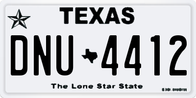 TX license plate DNU4412