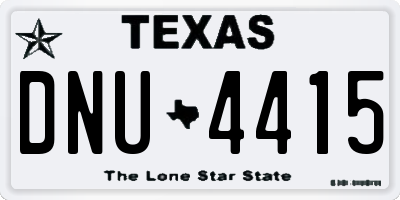 TX license plate DNU4415