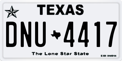TX license plate DNU4417