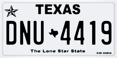 TX license plate DNU4419