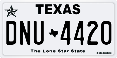 TX license plate DNU4420