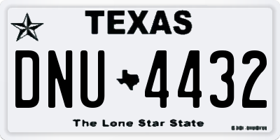 TX license plate DNU4432