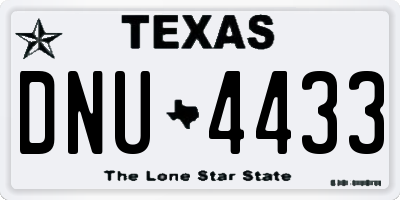 TX license plate DNU4433
