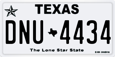 TX license plate DNU4434