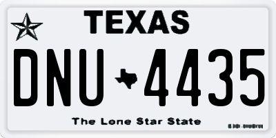 TX license plate DNU4435